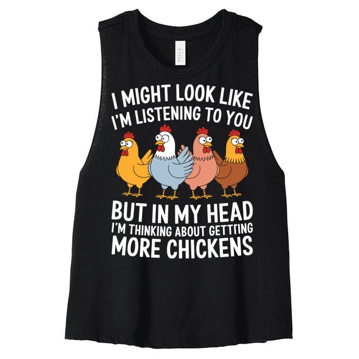 Funny Farmer Chickens Women's Racerback Cropped Tank