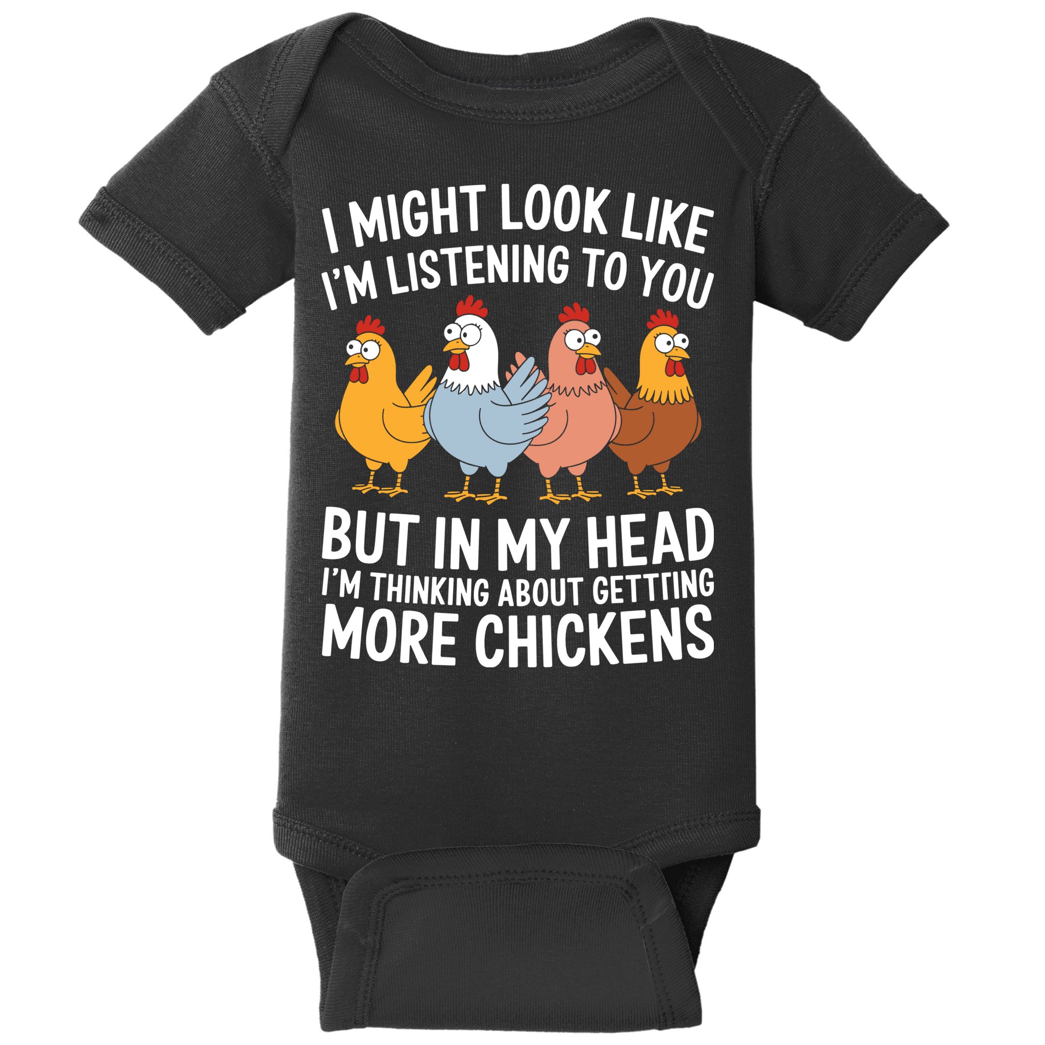Funny Farmer Chickens Baby Bodysuit