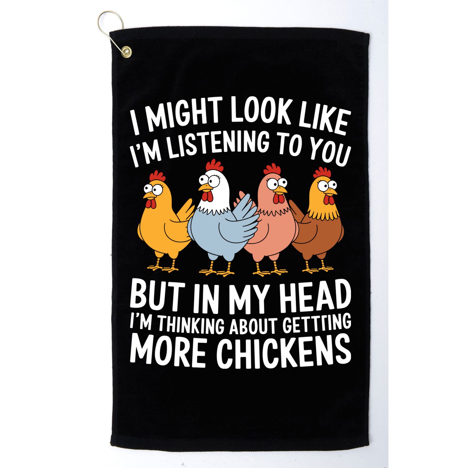 Funny Farmer Chickens Golf Towel