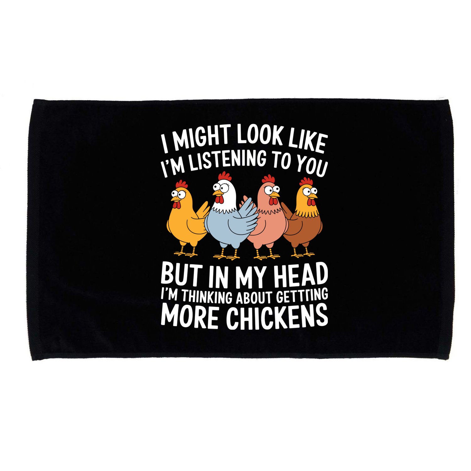 Funny Farmer Chickens Microfiber Hand Towel