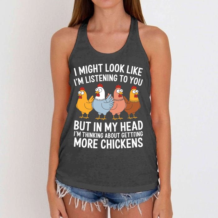 Funny Farmer Chickens Women's Knotted Racerback Tank