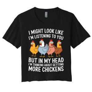 Funny Farmer Chickens Women's Crop Top Tee