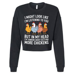 Funny Farmer Chickens Cropped Pullover Crew