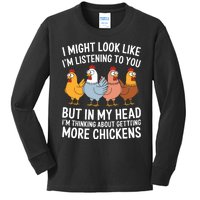 Funny Farmer Chickens Kids Long Sleeve Shirt