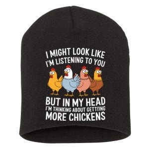 Funny Farmer Chickens Short Acrylic Beanie