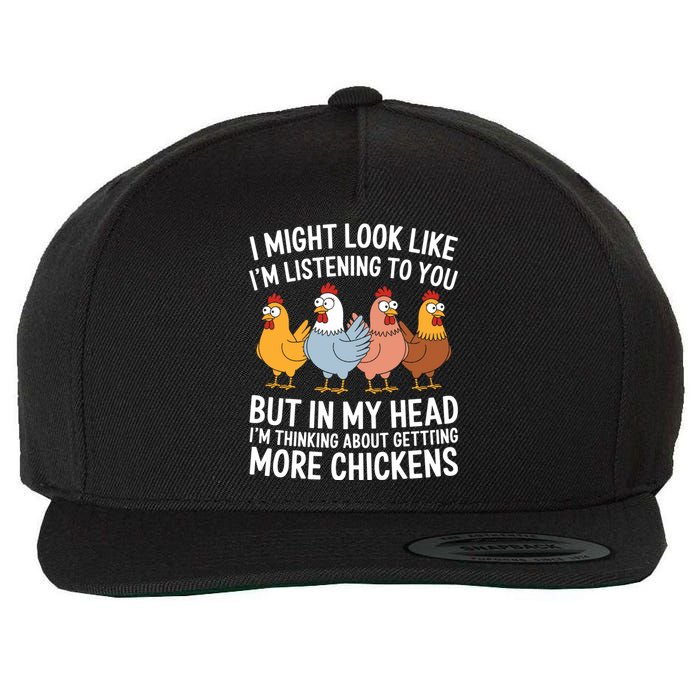 Funny Farmer Chickens Wool Snapback Cap