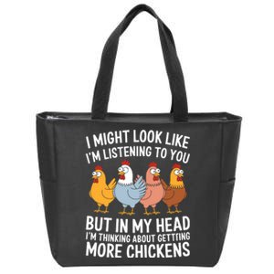 Funny Farmer Chickens Zip Tote Bag