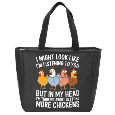 Funny Farmer Chickens Zip Tote Bag
