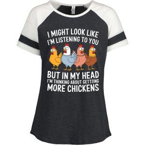 Funny Farmer Chickens Enza Ladies Jersey Colorblock Tee