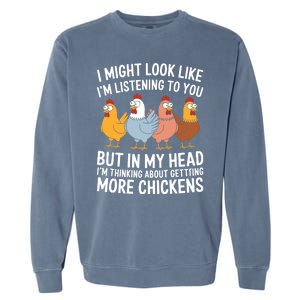 Funny Farmer Chickens Garment-Dyed Sweatshirt