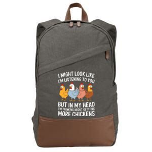 Funny Farmer Chickens Cotton Canvas Backpack