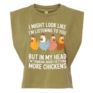 Funny Farmer Chickens Garment-Dyed Women's Muscle Tee