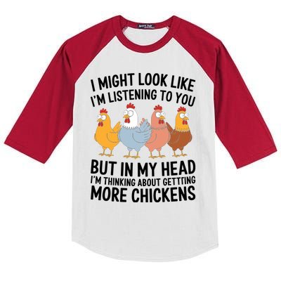 Funny Farmer Chickens Kids Colorblock Raglan Jersey