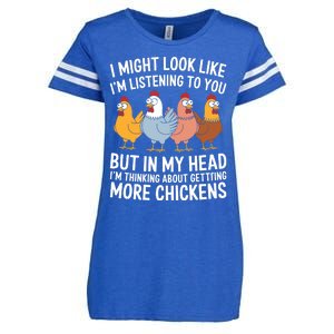 Funny Farmer Chickens Enza Ladies Jersey Football T-Shirt