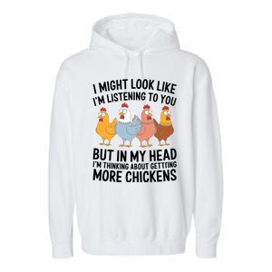 Funny Farmer Chickens Garment-Dyed Fleece Hoodie