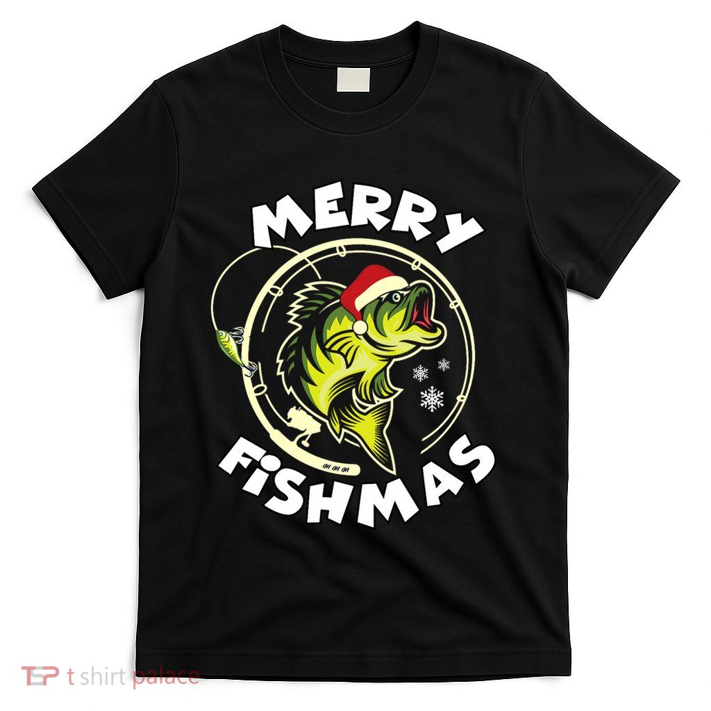 Funny Fishing Christmas Pajama Fishers Merry Fishmas T-Shirt