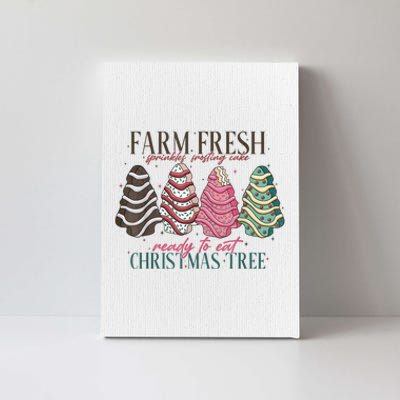 Farm Fresh Christmas Tree Cakes Funny Tree Farm Xmas Pajamas Canvas