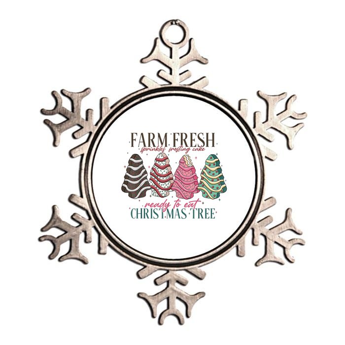 Farm Fresh Christmas Tree Cakes Funny Tree Farm Xmas Pajamas Metallic Star Ornament