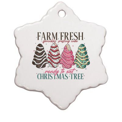 Farm Fresh Christmas Tree Cakes Funny Tree Farm Xmas Pajamas Ceramic Star Ornament