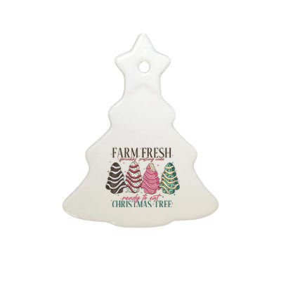 Farm Fresh Christmas Tree Cakes Funny Tree Farm Xmas Pajamas Ceramic Tree Ornament