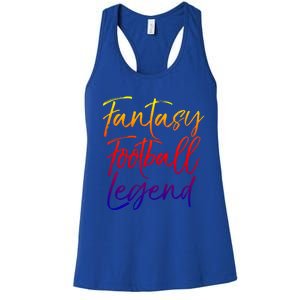 Fantasy Football Championship Winner Fantasy Football Legend Meaningful Gift Women's Racerback Tank