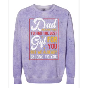 Funny Fathers Day Dad Proud Father From Daughter Son Colorblast Crewneck Sweatshirt