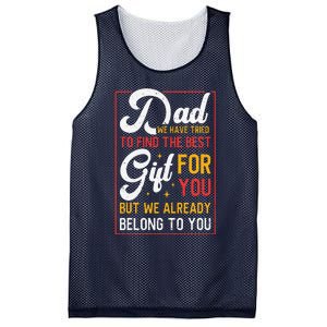 Funny Fathers Day Dad Proud Father From Daughter Son Mesh Reversible Basketball Jersey Tank