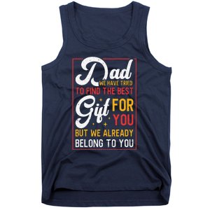 Funny Fathers Day Dad Proud Father From Daughter Son Tank Top