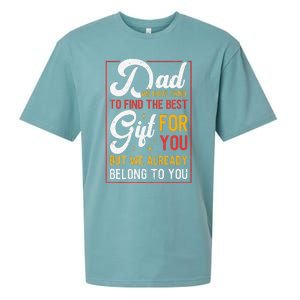 Funny Fathers Day Dad Proud Father From Daughter Son Sueded Cloud Jersey T-Shirt