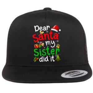 Family Funny Dear Santa My Sister Did It Christmas Pajama Flat Bill Trucker Hat