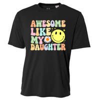 Funny FatherS Day Awesome Like My Daughter Retro Groovy Dad Cooling Performance Crew T-Shirt