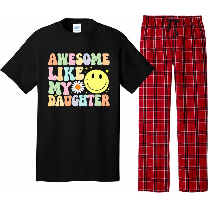 Funny FatherS Day Awesome Like My Daughter Retro Groovy Dad Pajama Set