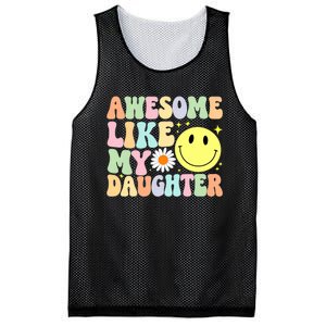 Funny FatherS Day Awesome Like My Daughter Retro Groovy Dad Mesh Reversible Basketball Jersey Tank