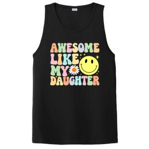 Funny FatherS Day Awesome Like My Daughter Retro Groovy Dad PosiCharge Competitor Tank