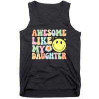 Funny FatherS Day Awesome Like My Daughter Retro Groovy Dad Tank Top