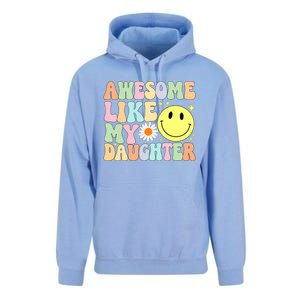 Funny FatherS Day Awesome Like My Daughter Retro Groovy Dad Unisex Surf Hoodie