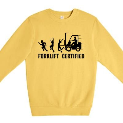 Funny Forklift Driver Operator Forklift Certified Forklift Premium Crewneck Sweatshirt