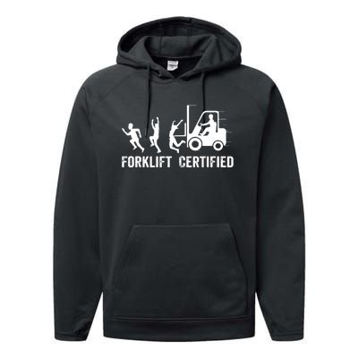 Funny Forklift Driver Operator Forklift Certified Forklift Performance Fleece Hoodie