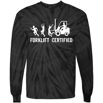 Funny Forklift Driver Operator Forklift Certified Forklift Tie-Dye Long Sleeve Shirt