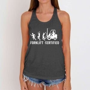 Funny Forklift Driver Operator Forklift Certified Forklift Women's Knotted Racerback Tank