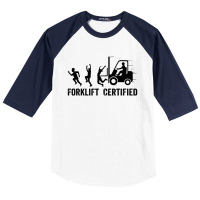 Funny Forklift Driver Operator Forklift Certified Forklift Baseball Sleeve Shirt