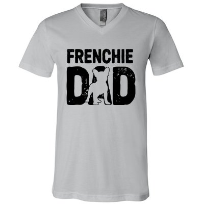 Funny Frenchie Dad Dog Lover French Bulldog Father Dog Owner V-Neck T-Shirt