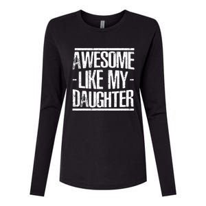 Funny FatherS Day Awesome Like My Daughter Womens Cotton Relaxed Long Sleeve T-Shirt