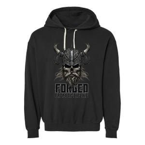 FORGED From Discipline Viking Skull Warrior Graphic Garment-Dyed Fleece Hoodie