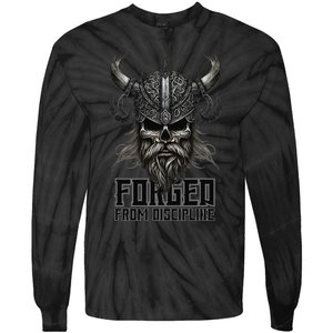 FORGED From Discipline Viking Skull Warrior Graphic Tie-Dye Long Sleeve Shirt