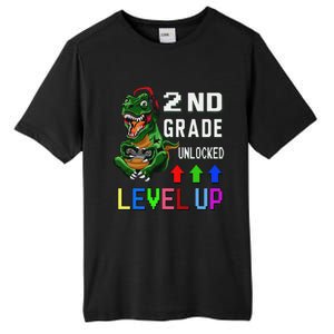 Funny First Day Of 2nd Grade T Rex Gamer Level Up Tall Fusion ChromaSoft Performance T-Shirt