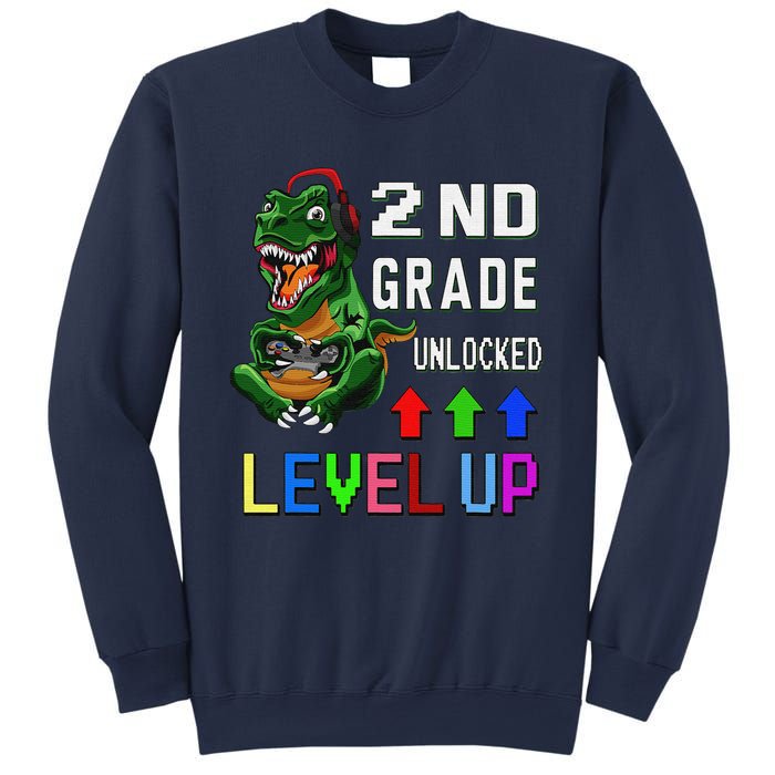 Funny First Day Of 2nd Grade T Rex Gamer Level Up Sweatshirt