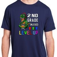 Funny First Day Of 2nd Grade T Rex Gamer Level Up Adult ChromaSoft Performance T-Shirt