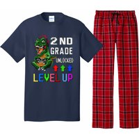 Funny First Day Of 2nd Grade T Rex Gamer Level Up Pajama Set