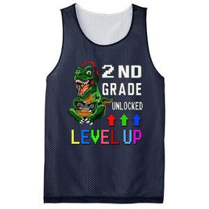 Funny First Day Of 2nd Grade T Rex Gamer Level Up Mesh Reversible Basketball Jersey Tank